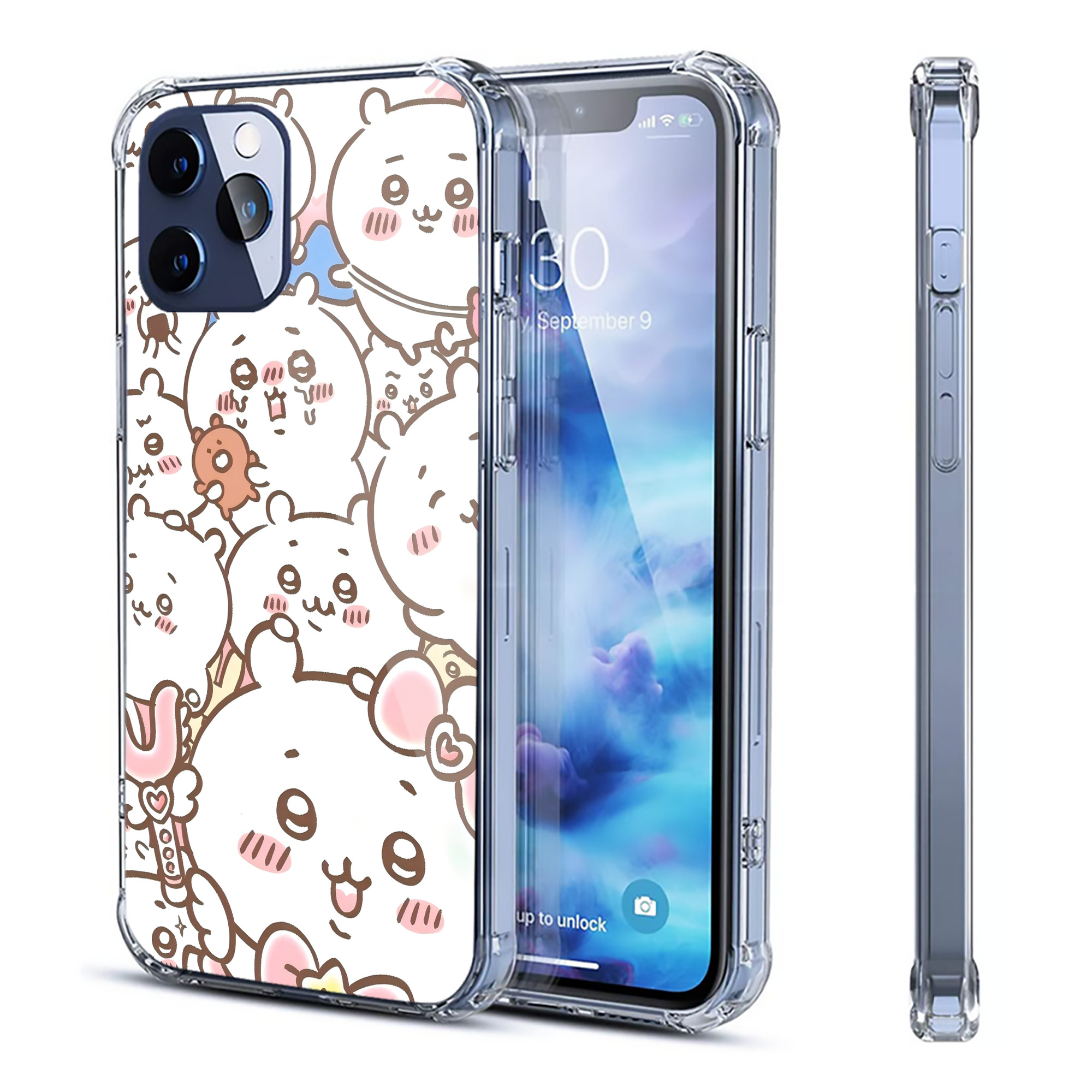 （画像用） ちいかわ Chii-kawa 【iPhone 12シリーズ対応】透明スマホケース（クリアソフトケース）
